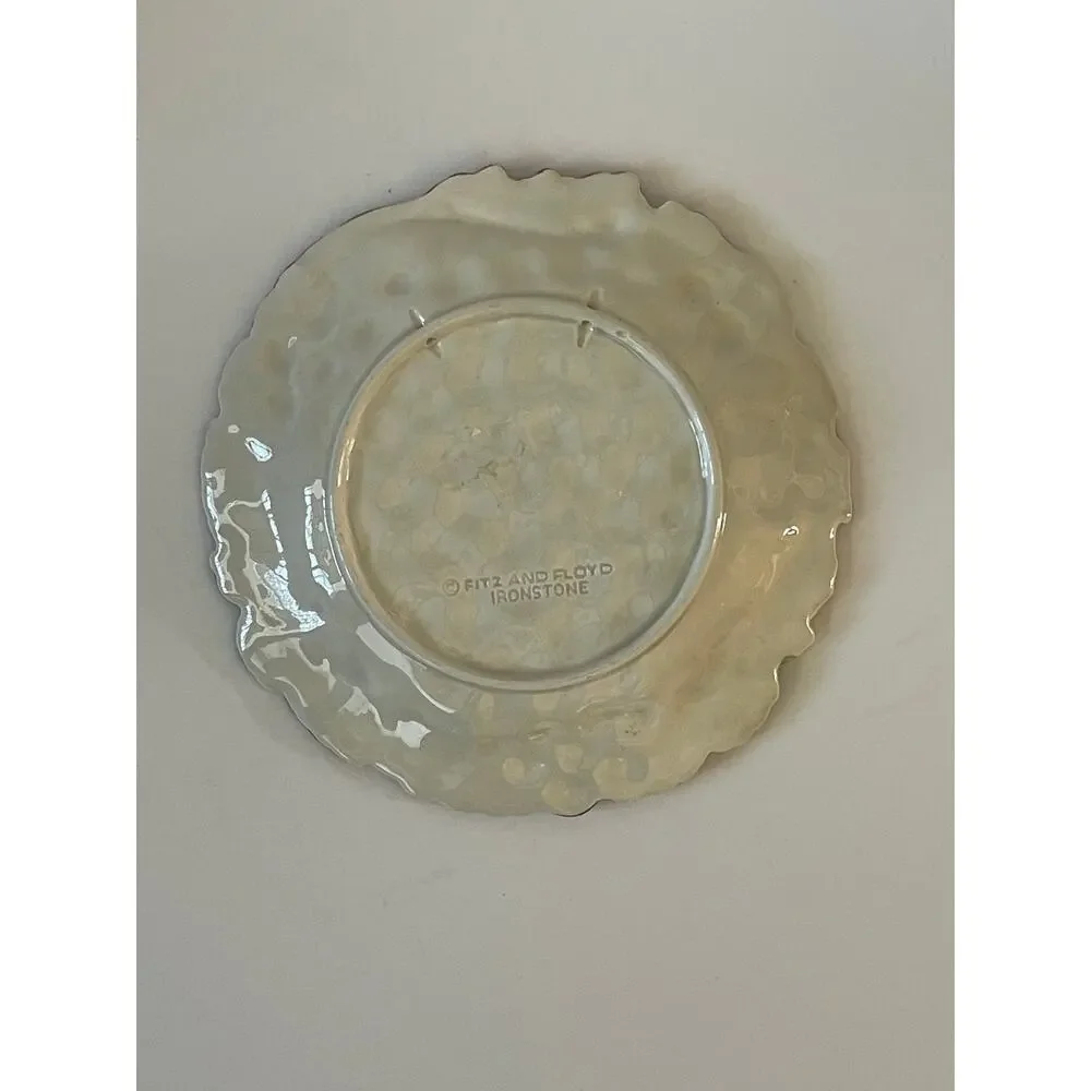Fitz & Floyd Ironstone VTG Purple Grape Cluster Leaf Decorative Plate